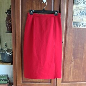 Michael Kors Vibrant Red Midi Skirt